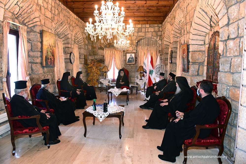 Patriarch John X Meets the Orthodox Metropolitans of Lebanon form the government in the soonest possible time 1