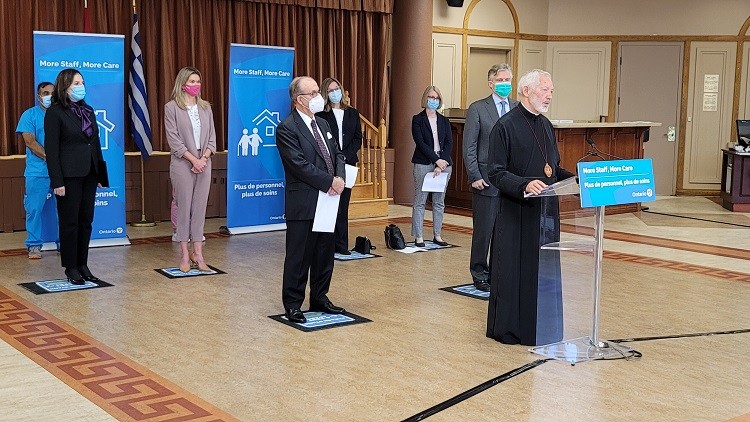 Ο Αρχιεπίσκοπος Καναδά Σωτήριος συμμετείχε στην ανακοίνωση της Κυβέρνησης Οντάριο για τα Ιδρύματα Μακροχρόνιας Φροντίδας