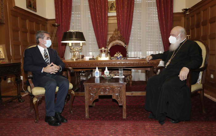 Συνάντηση του Αρχιεπισκόπου Ιερωνύμου με τον Ανδρέα Λοβέρδο