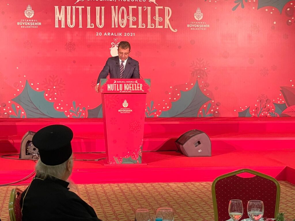 Ο Οικουμενικός Πατριάρχης στο Χριστουγεννιάτικο δείπνο του Δημάρχου κ. Ekrem İmamoğlu