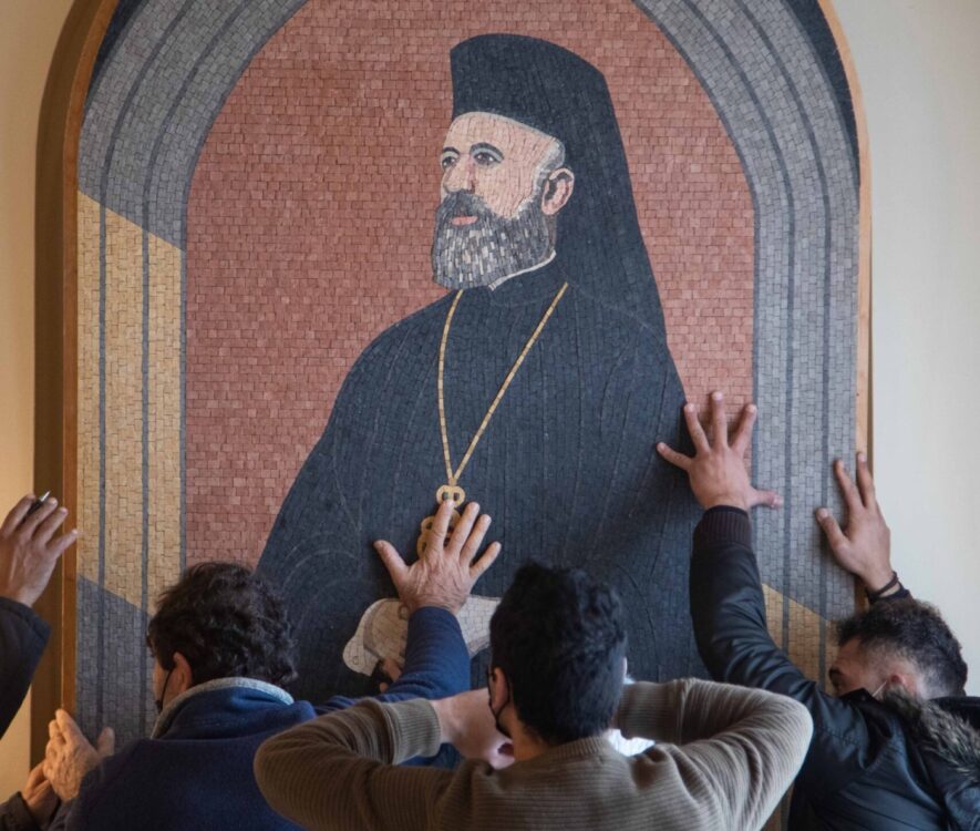 Τοποθέτηση ψηφιδωτής παράστασης του Αρχιεπισκόπου Μακαρίου Γ΄ στην Αρχιεπισκοπή Κύπρου 1