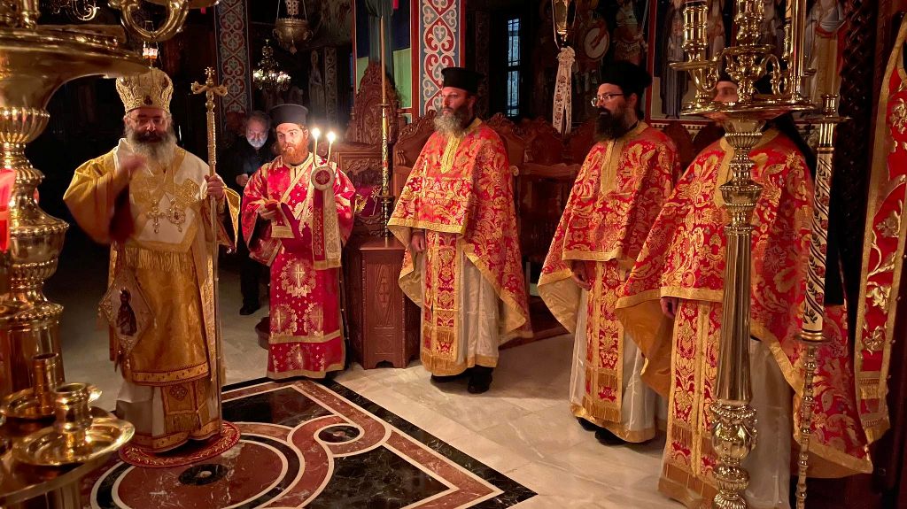Αγρυπνία στην Ι.Μ. Τιμίου Προδρόμου Μέσα Ποταμού προεξάρχοντος του Επισκόπου Αμαθούντος Νικόλαου