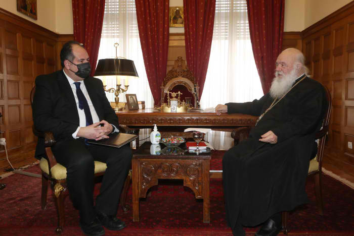 Συνάντηση Αρχιεπισκόπου Ιερωνύμου με τον Yussef Dorkhom - Συναντήσεις της 3ης Φεβρουαρίου 