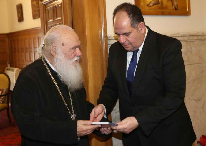 Συνάντηση Αρχιεπισκόπου Ιερωνύμου με τον Yussef Dorkhom - Συναντήσεις της 3ης Φεβρουαρίου 