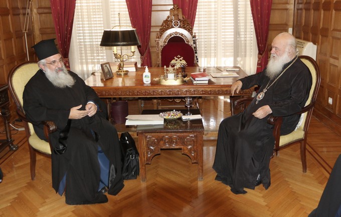 Τον Αρχιεπίσκοπο Κρήτης Ευγένιο δέχθηκε στα γραφεία της Ιεράς Αρχιεπισκοπής Αθηνών ο Αρχιεπίσκοπος Ιερώνυμος - Adologala.gr