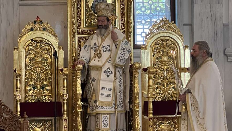 Στον Ιερό Ναό του Απόστολου Βαρνάβα λειτούργησε ο Επίσκοπος Μεσαορίας Γρηγόριος - Adologala.gr