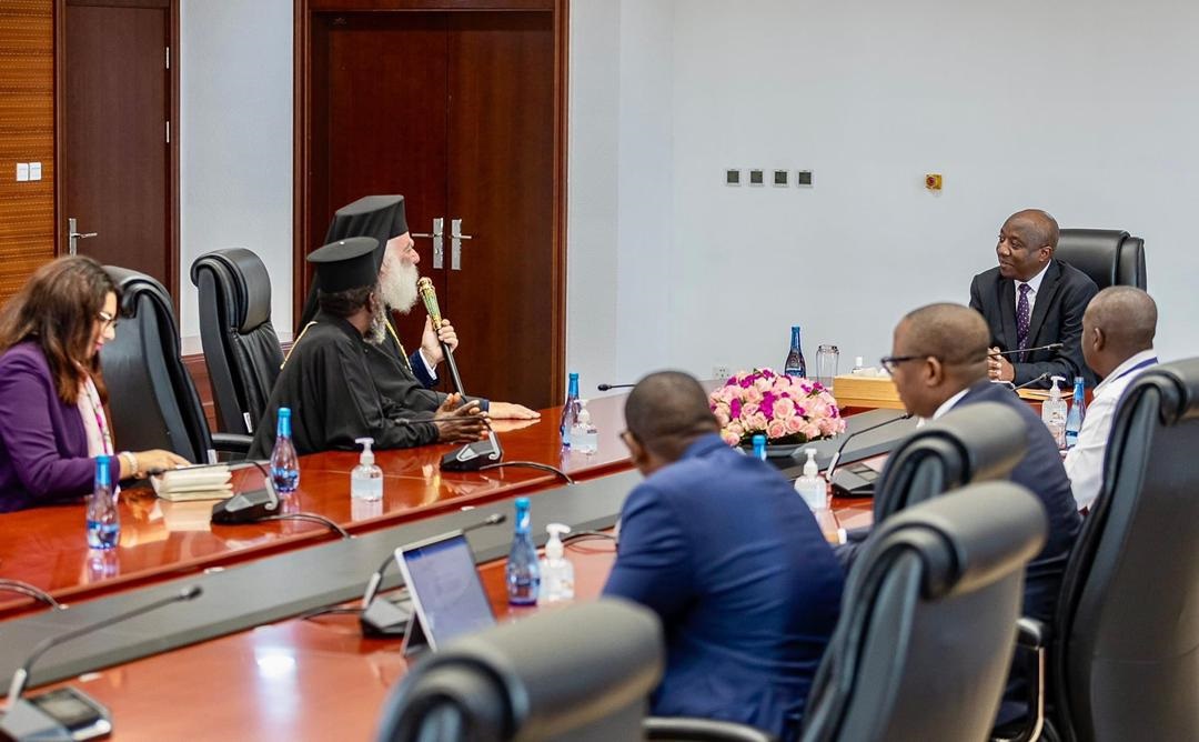  συνάντηση του Πατριάρχη Αλεξανδρείας με τον Πρωθυπουργό της Ρουάντας Εντουάρ Ενζιράντ