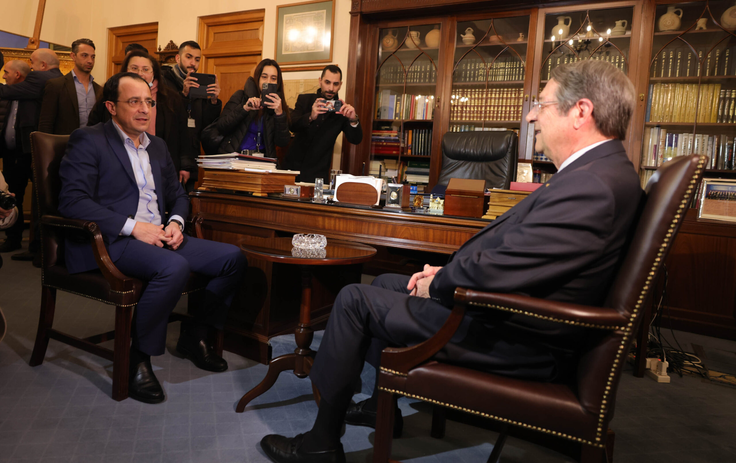 Ο Πρόεδρος Νίκος Αναστασιάδης δέχθηκε τον εκλελεγμένο Πρόεδρο της Δημοκρατίας Ν. Χριστοδουλίδη 