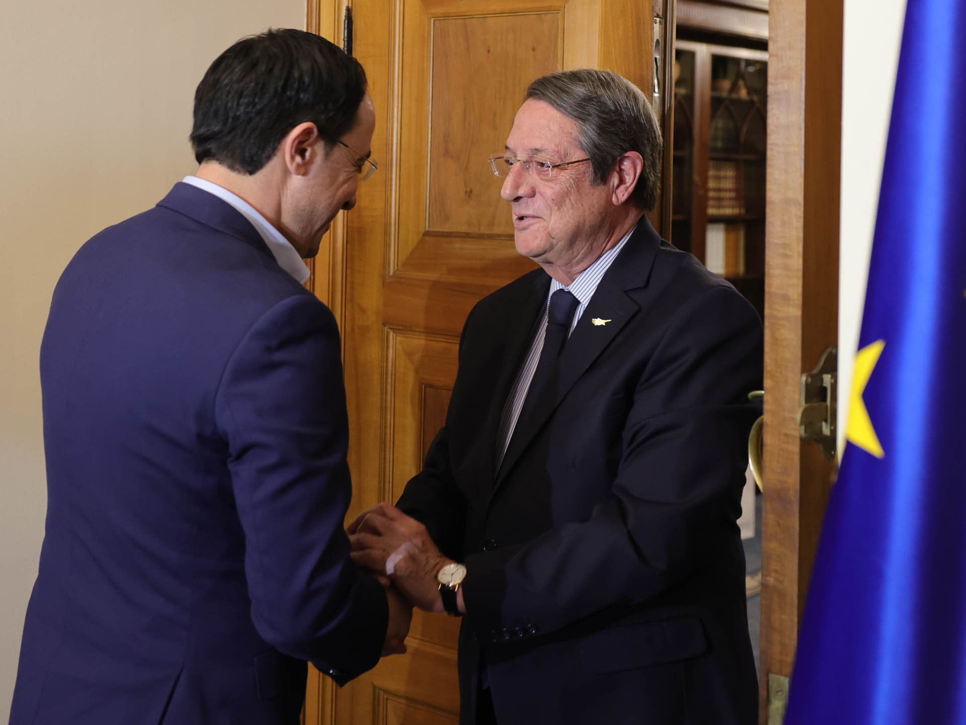 Ο Πρόεδρος Νίκος Αναστασιάδης δέχθηκε τον εκλελεγμένο Πρόεδρο της Δημοκρατίας Ν. Χριστοδουλίδη 
