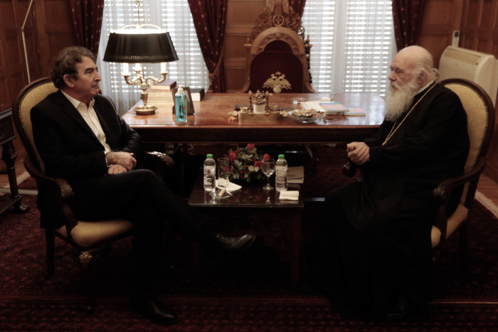 Συνάντηση Αρχιεπισκόπου Ιερωνύμου με τον υποψήφιο βουλευτή Μιχάλη Χρυσοχοΐδη