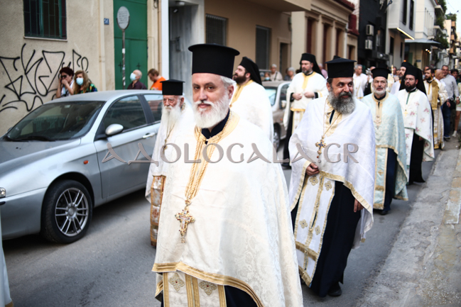 Η Λιτάνευση της Εικόνας του Αποστόλου των Εθνών Παύλου στο κέντρο των Αθηνών 