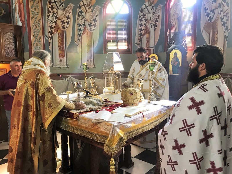 Στον Ιερό Ναό Οσίας Ειρήνης της Χρυσοβαλάντου Λέρου λειτούργησε ο Μητροπολίτης Παϊσιος 
