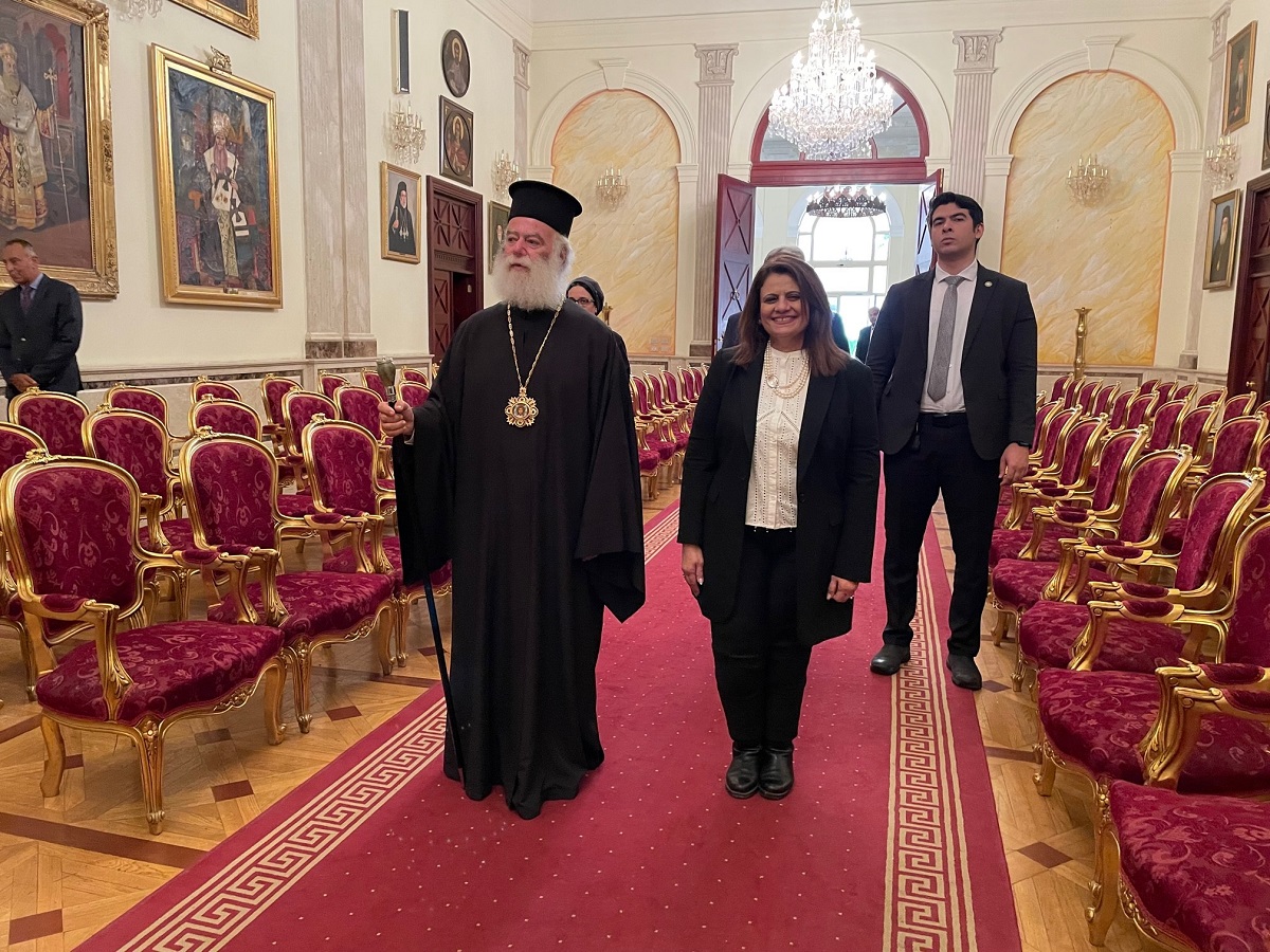 Την Υπουργό Μετανάστευσης της Αιγύπτου Σόχα Ελ Γκέντι δέχθηκε ο Πατριάρχης Αλεξανδρείας Θεόδωρος