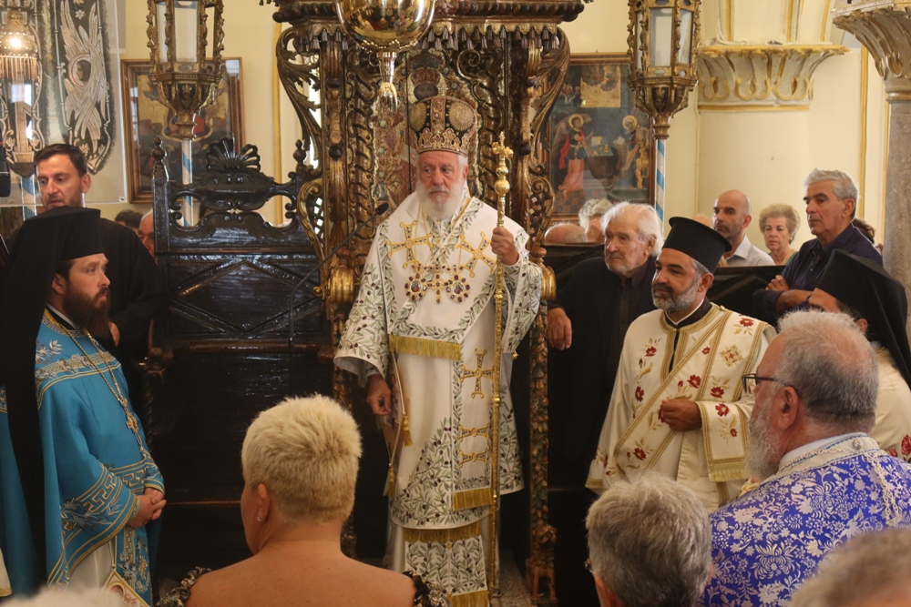 Η Απόδοση της Κοιμήσεως της Θεοτόκου και χειροτονία Διακόνου π. Φιλαρέτου Αδαμίδου στην Άνω Μερά Μυκόνου