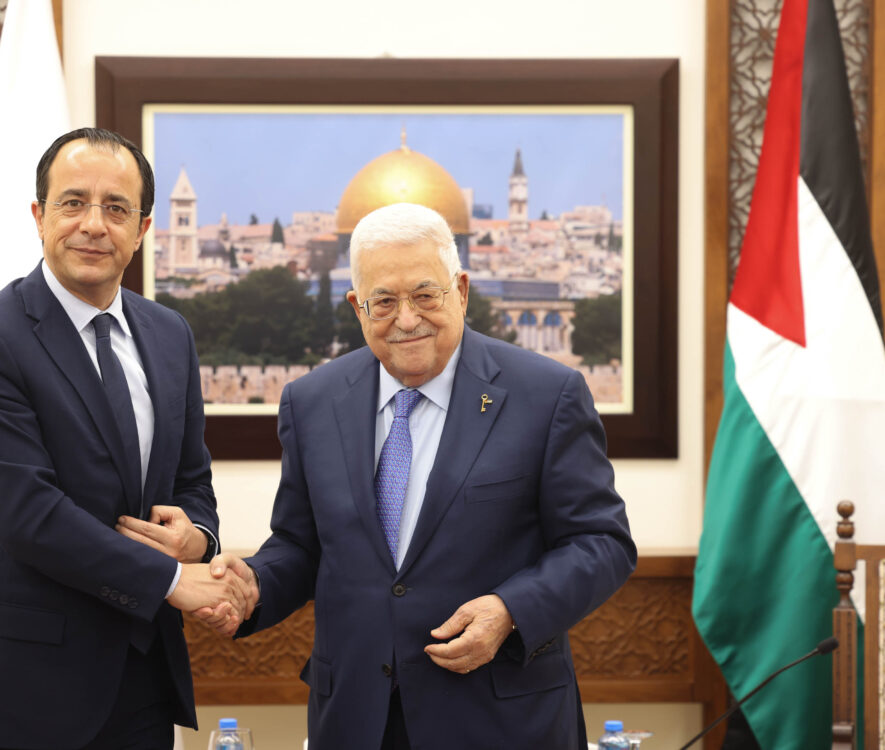 Στην Παλαιστίνη ο Πρόεδρος Χριστοδουλίδης - Οι δηλώσεις των δύο Προέδρων