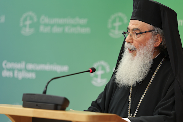 Πατριάρχης Ιεροσολύμων Θεόφιλος στην τελετή έναρξης της έκθεσης Η Βηθλεέμ αναγέννησε την Παλαιστίνη Τα θαύματα της Γεννήσεως