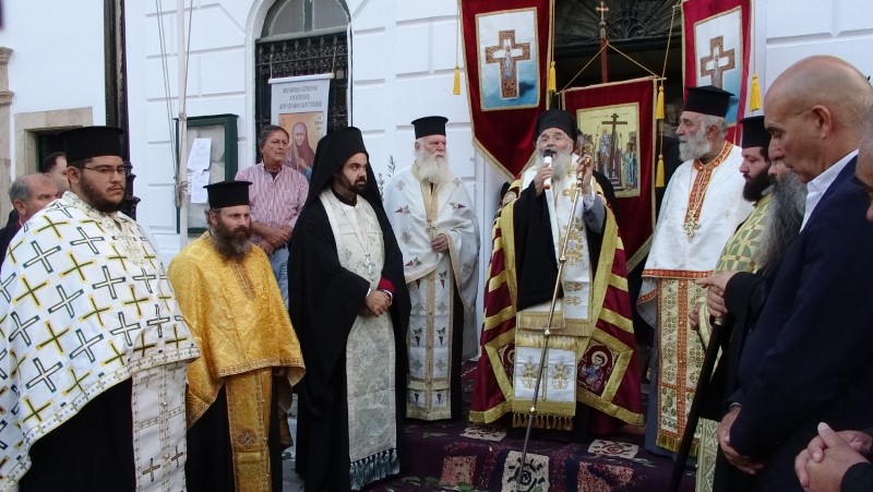 Μητρόπολη Λέρου Υποδοχή της Τιμίας Κάρας της Οσίας Γαβριηλίας Παπαγιάννη στον Πλάτανο της Λέρου