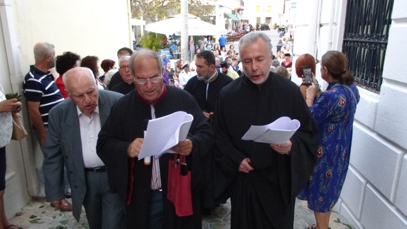 Μητρόπολη Λέρου Υποδοχή της Τιμίας Κάρας της Οσίας Γαβριηλίας Παπαγιάννη στον Πλάτανο της Λέρου