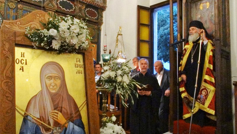 Μητρόπολη Λέρου Υποδοχή της Τιμίας Κάρας της Οσίας Γαβριηλίας Παπαγιάννη στον Πλάτανο της Λέρου