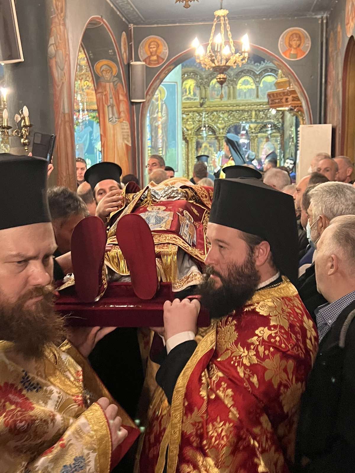 Τελετή μετακομιδής Ιερού Σκηνώματος Αγίου Ελευθερίου στη νέα Λάρνακα στη Νέα Ιωνία Αττικής