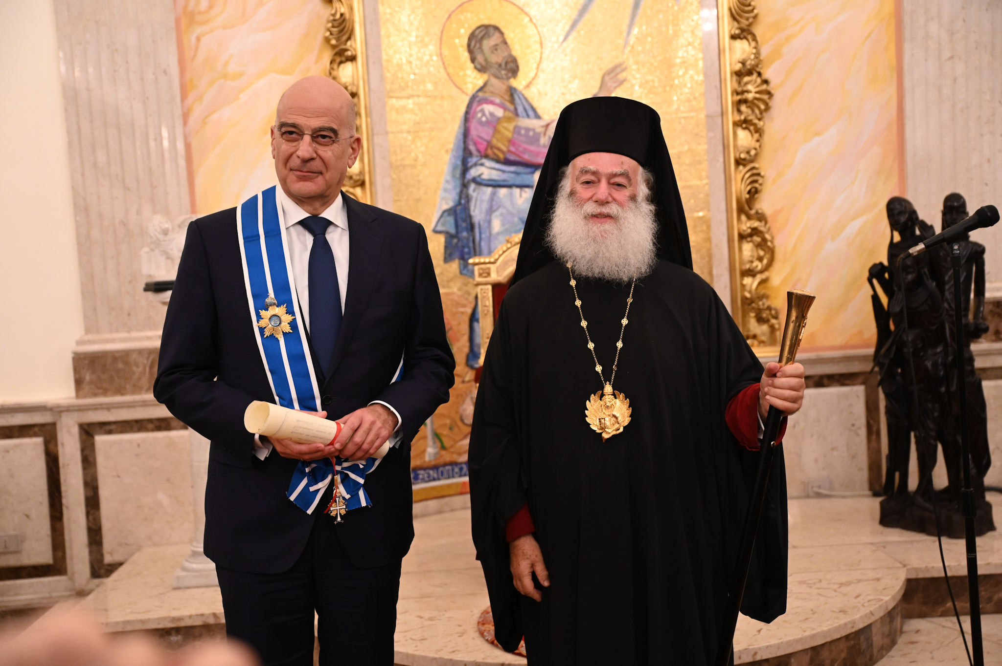 Τον Υπουργό Εθνικής Άμυνας της Ελλάδος Νίκο Δένδια δέχθηκε στην Αλεξάνδρεια ο Πατριάρχης Θεόδωρος