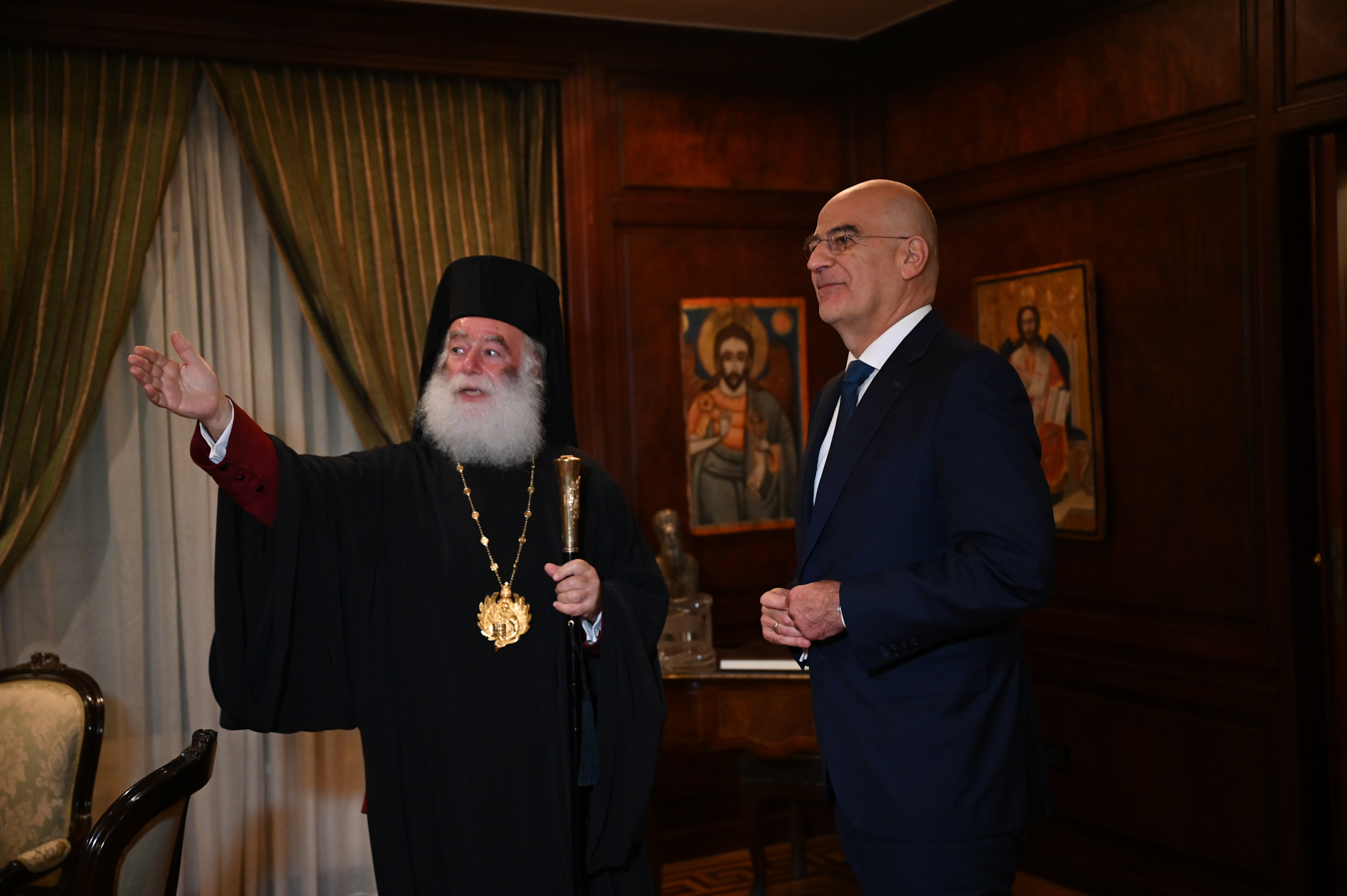 Τον Υπουργό Εθνικής Άμυνας της Ελλάδος Νίκο Δένδια δέχθηκε στην Αλεξάνδρεια ο Πατριάρχης Θεόδωρος