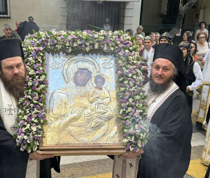 Υποδοχή Ιεράς θαυματουργού Εικόνος Παναγίας Δαμάστας στο Ηράκλειο Αττικής
