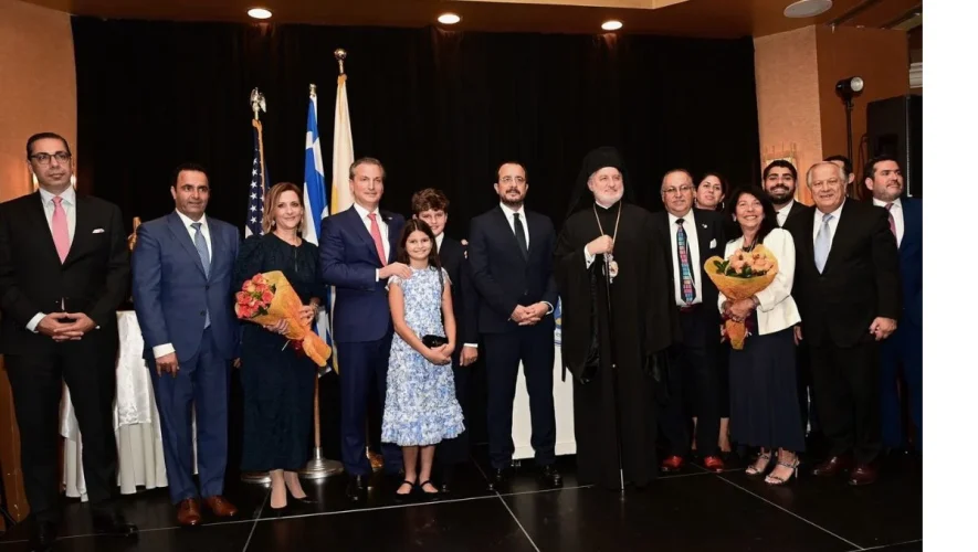 Στο δείπνο της Κυπριακής Αμερικάνικης Ομοσπονδίας παρευρέθηκε ο Αρχιεπίσκοπος Ελπιδοφόρος