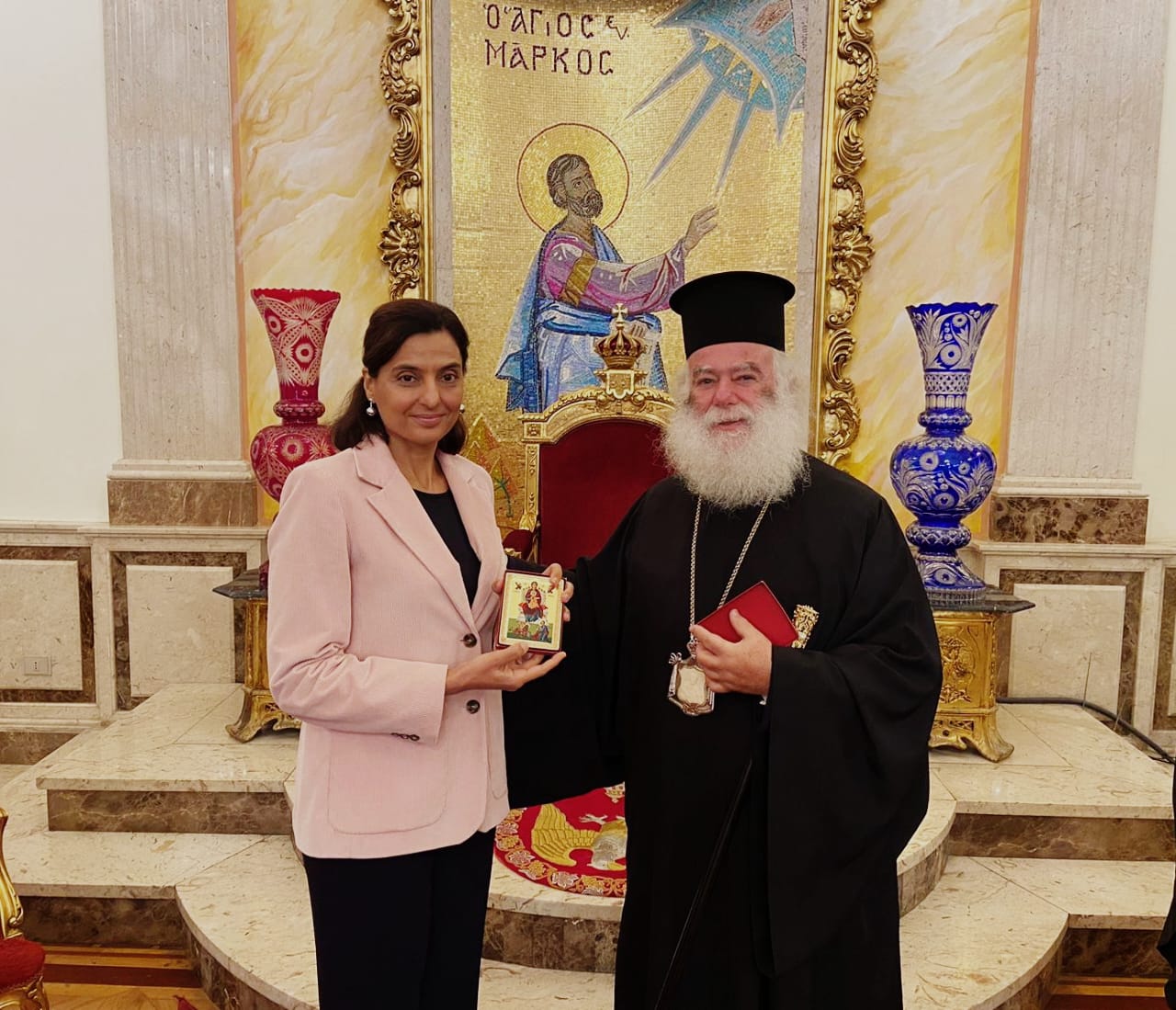 Επίσκεψη της νέας Γενικής Προξένου του Λιβάνου στον πάπα και Πατριάρχη Αλεξανδρείας