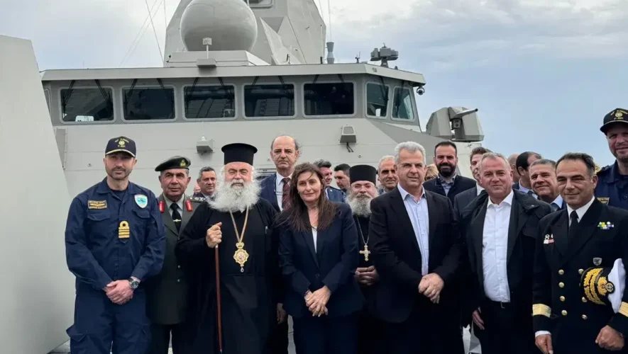 Επίσκεψη του Αρχιεπισκόπου Κύπρου Γεωργίου στη Φρεγάτα του Ελληνικού Πολεμικού Ναυτικού «ΚΙΜΩΝ»