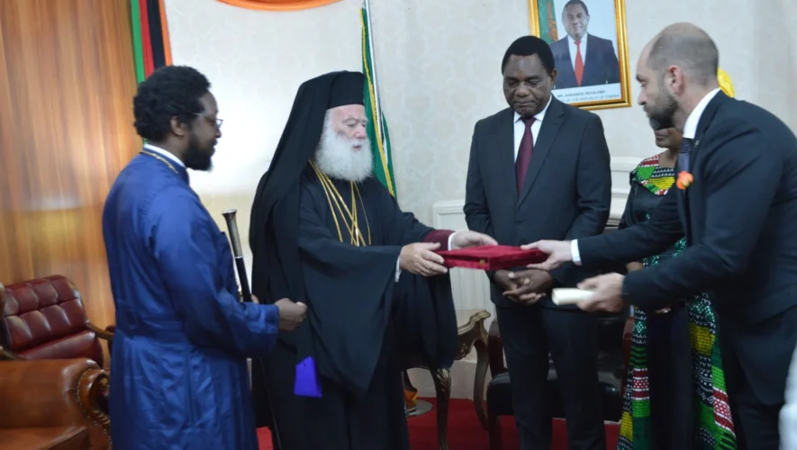Synantisi Patriarxi Alexandreias me ton Proedro tis Zampias Hakainde Hichilema