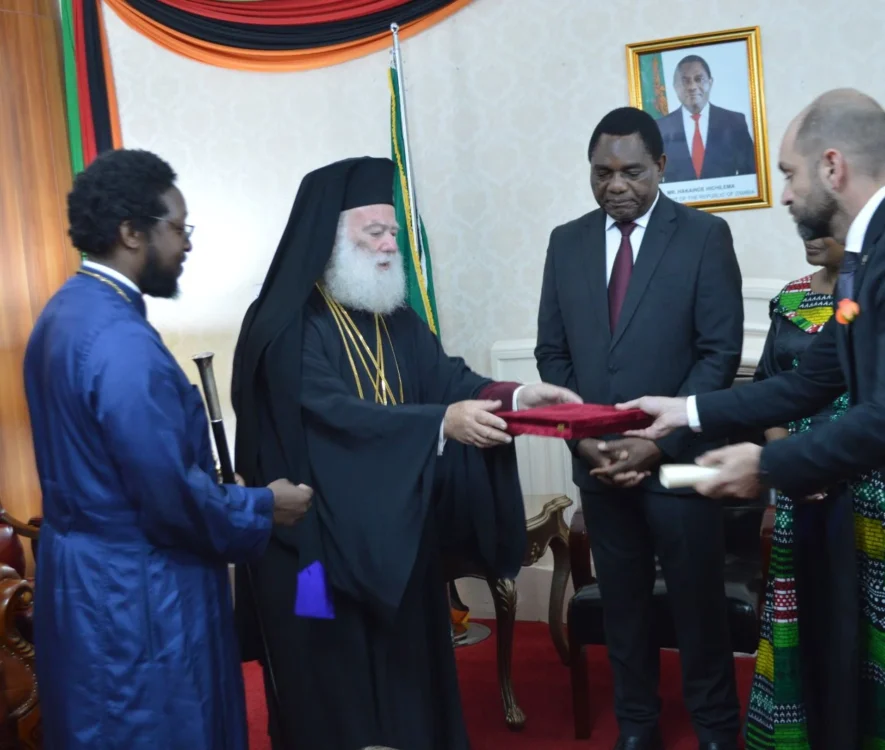 Synantisi Patriarxi Alexandreias me ton Proedro tis Zampias Hakainde Hichilema