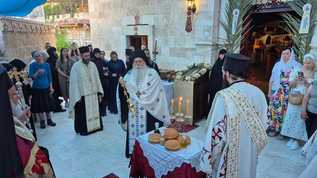 Όσιος Ονούφριος, Πατριαρχείο Ιεροσολύμων, Ιερά Μονή Ονουφρίου, Αγρός Κεραμέως, Ακελδαμά, Θρησκευτική εορτή, Ορθόδοξη Εκκλησία, Πατριάρχης Θεόφιλος, Αγιοταφίτες, ερημίτης άγιος, θεία λειτουργία Ιεροσόλυμα