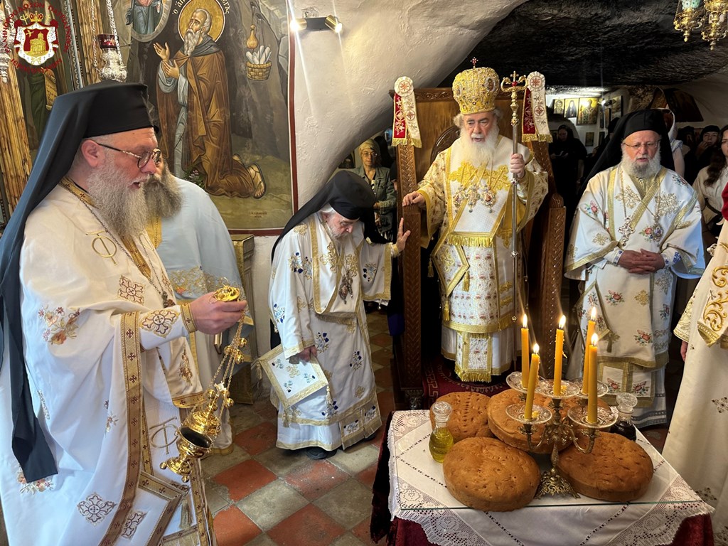 Όσιος Ονούφριος, Πατριαρχείο Ιεροσολύμων, Ιερά Μονή Ονουφρίου, Αγρός Κεραμέως, Ακελδαμά, Θρησκευτική εορτή, Ορθόδοξη Εκκλησία, Πατριάρχης Θεόφιλος, Αγιοταφίτες, ερημίτης άγιος, θεία λειτουργία Ιεροσόλυμα