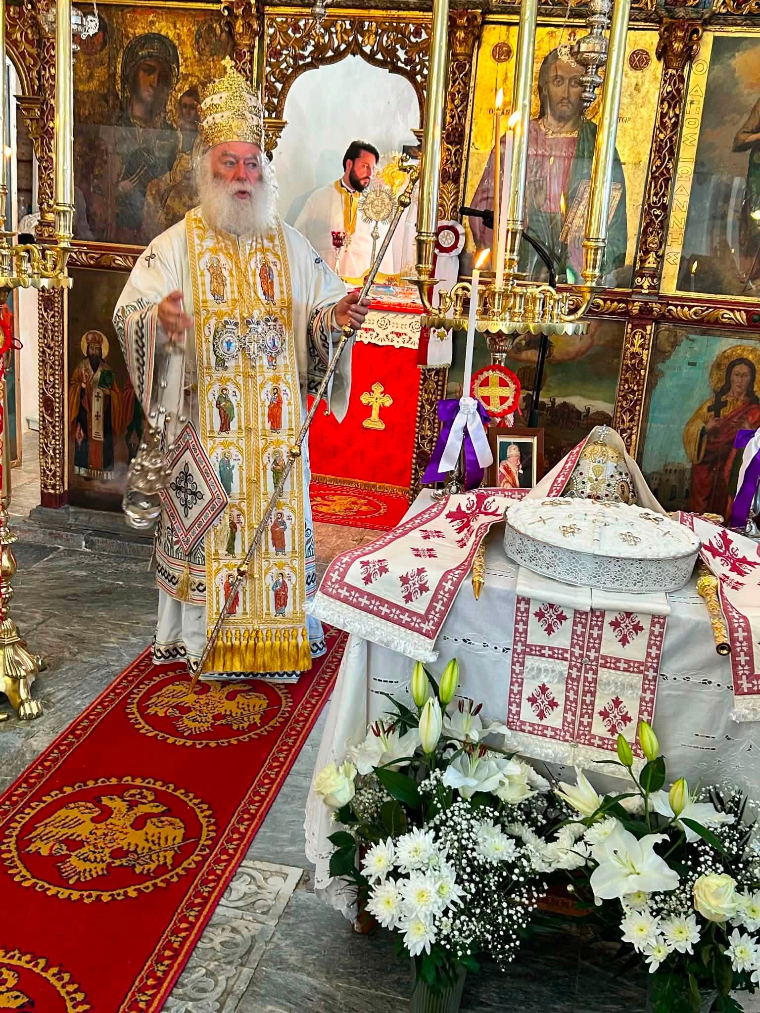 Πατριαρχική Θεία Λειτουργία, Αμοργός, Πατριάρχης Θεόδωρος Β΄, Πατριάρχης Παρθένιος, Ιερό Μνημόσυνο, Εκκλησία Αλεξανδρείας, Μητρόπολη Θήρας, Ορθοδοξία, Κυκλάδες, Εκκλησιαστικές Ειδήσεις