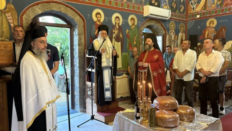Ο Μητροπολίτης Θηβών κ. Γεώργιος στον πανηγυρικό Εσπερινό για την εορτή του Αγίου Προκοπίου στο Μαυρονέρι.