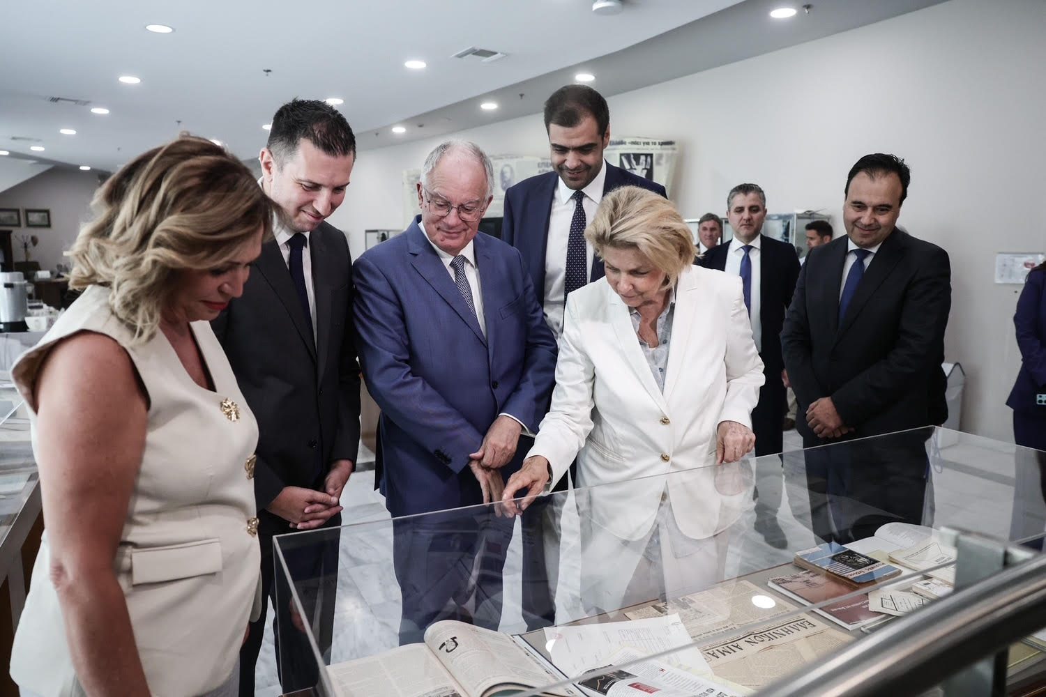 Ο Πρόεδρος της Δημοκρατίας Κωνσταντίνος Τασούλας στην εκδήλωση αποδοχής της δωρεάς της Δημοσιογραφικής Βιβλιοθήκης Βοβολίνη